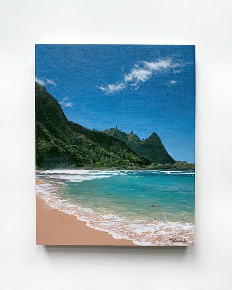 Beach Paintings On Canvas, Acrylic Beach Painting, Painting On The Beach, Ocean Painting Acrylic, Beach Acrylic Painting, Ocean Landscape Painting, Beach Paintings, Fall Canvas Painting, Beach Art Painting