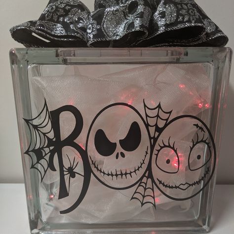 This Is A Beautiful Lighted Glass Block. Great For Halloween Decor. I Can Also Change The Lights. I Have Red, White, Blue And Green. Halloween Glass Blocks Ideas, Halloween Glass Blocks, Painted Glass Blocks, Christmas Glass Blocks, Glass Block Crafts, Lighted Glass Blocks, Light Decor, Glass Brick, Block Color