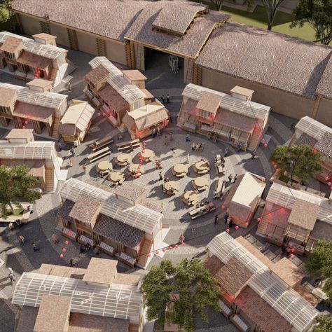 Rejuvenating the street markets of Vietnam. Urban Center Architecture, Open Market Design Architecture, Market Space Architecture, Marketplace Design Architecture, Sustainable Market Design, Community Market Architecture, Community Architecture Design, Market Plan Design, Module Architecture Concept