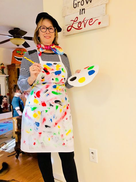 Career Day Artist Costume, French Painter Costume, Diy Artist Costume, Artist Dress Up, Artist Dress Up Day, Maškare Ideje Kostimi, Art Themed Costumes, Career Day For Teachers Dress Up, Artist Career Day Costume