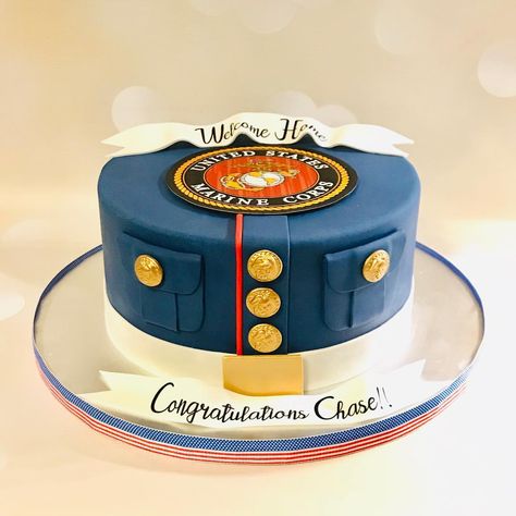 Marine Corp Graduation Party, Marines Cake Ideas, Marine Corp Cake Ideas, Marine Cake Ideas, Usmc Cake, Marine Corps Cake, Usmc Graduation, Marine Corps Retirement, Marine Party