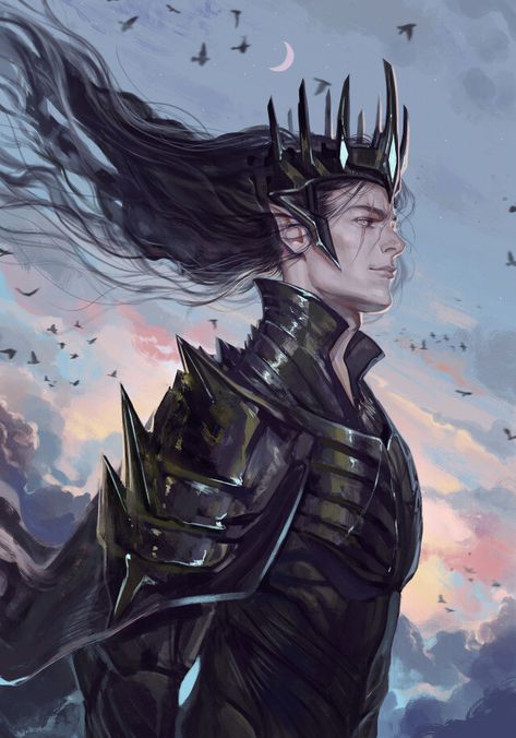 Melkor, Lizzart on ArtStation at https://www.artstation.com/artwork/oADBBO Morgoth Bauglir, Melkor Morgoth, Gil Galad, Middle Earth Art, Tolkien Art, Thranduil, Fantasy Novel, Jrr Tolkien, Legolas