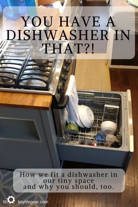 Tiny Dishwasher Compact Kitchen, Compact Dishwasher Small Spaces, Tiny Kitchen Dishwasher, Van Dishwasher, Tiny House Dishwasher, Small Dishwasher Ideas, Mini Dishwasher Small Spaces, Rv Appliances Small Spaces, Adding A Dishwasher To Kitchen