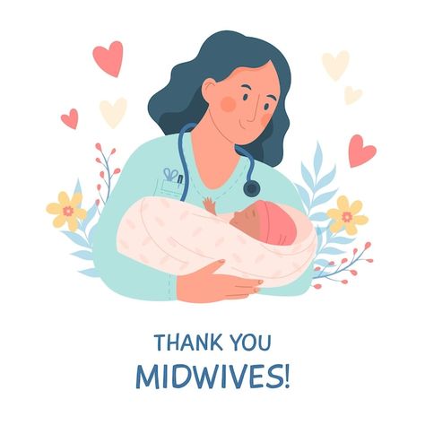 Organic flat midwives day illustration | Premium Vector #Freepik #vector #midwifery #midwife #international-day #design-illustration Midwife Wallpaper, Midwife Illustration, Midwife Day, Midwifery Art, Midwife Logo, Midwives Day, Midwife Art, Wc Ideas, Midwife Gift