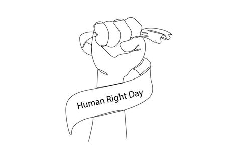 Human Rights Drawing, World Human Rights Day, One Continuous Line Drawing, Human Rights Day, Doodle Vector, Continuous Line Drawing, Human Right, Continuous Line, Human Rights