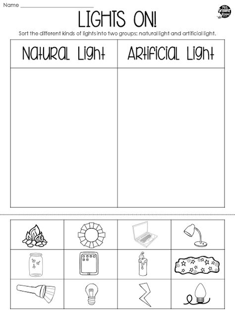 I TEACH FIRST LINKY: LIGHT AND SHADOWS Worksheets For 1st Grade, Science Light, Grade 4 Science, Science Energy, Light Science, Sound Science, Light Unit, Light Waves, 1st Grade Science