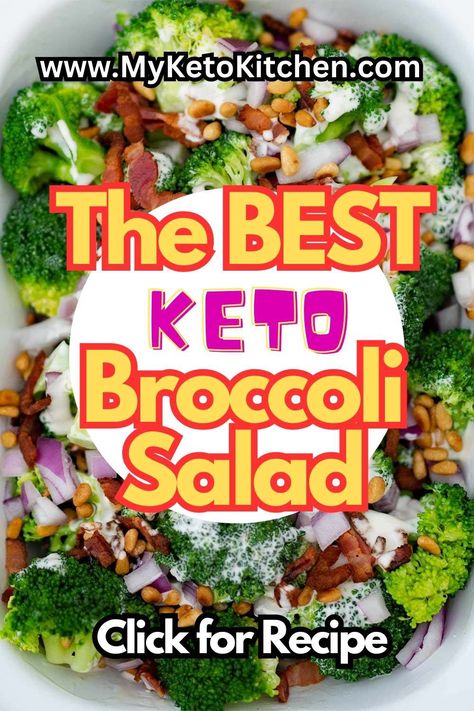 Looking for a delicious and healthy keto-friendly salad option? Look no further than this mouth-watering broccoli salad! Packed with crisp broccoli florets, crispy bacon, sharp cheddar cheese, and a tangy dressing made with Greek yogurt and lemon juice, this salad is the perfect way to satisfy your cravings while staying true to your keto lifestyle. Whether you're looking for a tasty lunch or a side dish to share at your next potluck or barbecue, this broccoli salad is sure to impress! So why wa Dressing Made With Greek Yogurt, Keto Broccoli Salad, Broccoli Salad With Bacon, Easy Broccoli Salad, Broccoli Cauliflower Salad, Keto Salads, Keto Broccoli, Egg Mayonnaise, Broccoli Salad Bacon