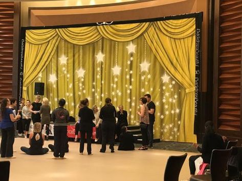 Gold Drapes with Stars | Dance Recital Backdrops | Backdrops Beautiful | Hand Painted Scenic Backdrop Rentals and Sales Constellation Party, Stars Backdrop, Princess Backdrops, Theatre Backdrops, Gold Drapes, Dance Recital, Beautiful Backdrops, Performing Arts, Talent Show