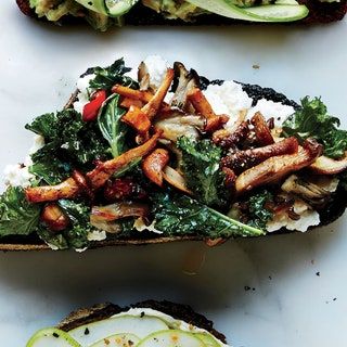 38 Recipes for Toast, Crostini, Bruschetta, and Toppings | Bon Appétit Mushroom Ricotta Toast, Mushroom Ricotta, Kale And Mushroom, Kale Mushroom, Toasted Crostini, Mushroom Recipes Healthy, Ricotta Toast, Mushroom Toast, How To Cook Mushrooms