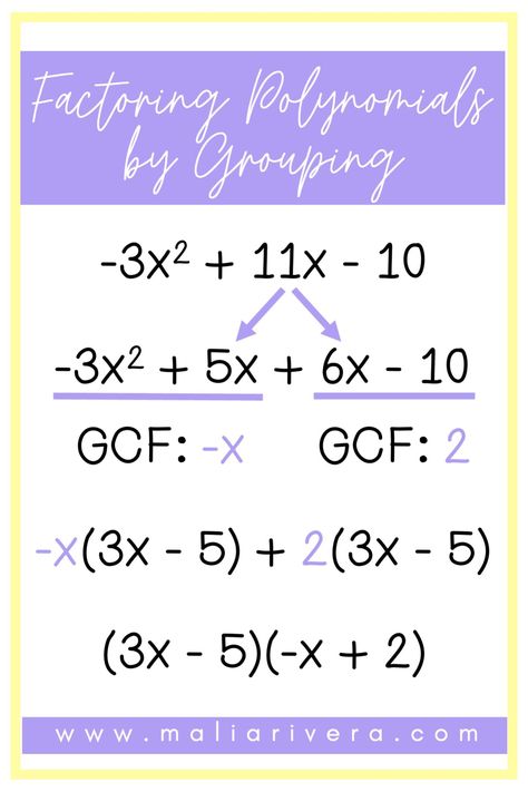 Teaching Students How to Factor Polynomials - Math with Ms. Rivera How To Factor Polynomials, Factoring Polynomials Notes, Polynomials Notes, Factor Polynomials, Factoring By Grouping, Math Factors, Test Notes, Polynomials Worksheet, Algebra Notes