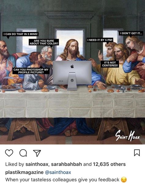 Graphic Design Memes, Classical Art Memes, Monday Memes, Internet Marketing Strategy, The Last Supper, Art Parody, Marketing Techniques, Last Supper, Comic Sans