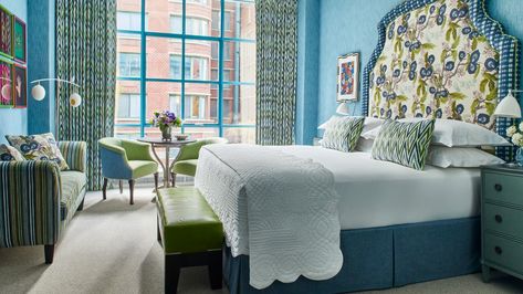 Warren Street Hotel — Hotel Review | Condé Nast Traveler Ham Yard Hotel, Firmdale Hotels, Headboard Shapes, Soho Hotel, Kit Kemp, Bed Stool, Hotel In London, Headboard Styles, Clarence House