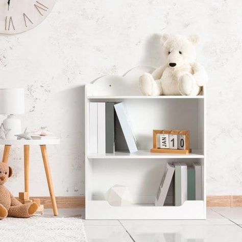 Let your country fresh style shine through with the bright and cheerful Kids bookcase. #furniture #furnituredesign #furnitures #decor #homedecor #homedecoration #seating #cabinet #desk #lighting #bed #shelves #decoration #outdoorfurniture #dining #bookcasedecor #bookcase #receptionfurniture #furnituredecor #replicafurniture #livingroom #sofa #diningroom #bedroom #rugs #kidsroom #plantpots #arts #homeoffice #bookcasedesign #furniturezccessories #table #wardrobes #bookcasestyling #bookcases Bookshelf White, Kids Bedroom Storage, Bedroom Toys, Bookcase Styling, Cloud Design, Bookcase Decor, Kids Bookcase, Shelf Bookcase, Clouds Design