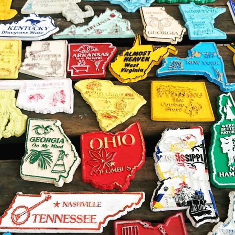 Choose Your Vintage Collectible State Magnets / Home State Gifts / Magnet Collection / Refrigerator Magnets / Vintage Decor State Magnets, Magnet Collection, Option B, Farmhouse Wedding, Mackinac Island, Vintage Stamps, Lucky Cat, Free Gift Wrapping, Refrigerator Magnets