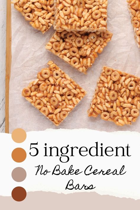 An easy snack recipe for kids. 5 ingredients and no baking required. No Cook Recipes For Kids, Easy Baking With Kids, No Bake Snacks For Kids, Easy Bake Oven Recipes Kids, No Bake Recipes For Kids, No Bake Cereal Bars, Easy Bake Oven Recipes, No Bake Recipes, Healthy No Bake