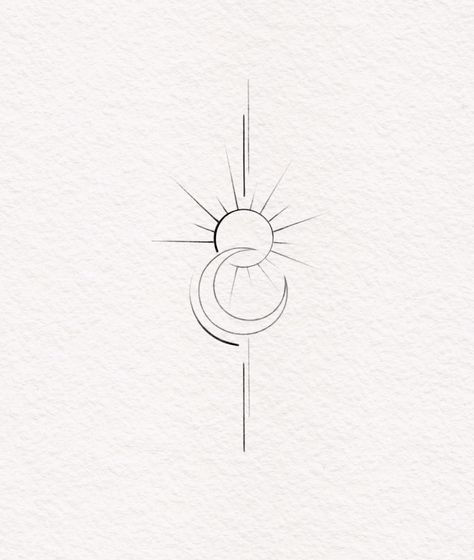 Sun Element Tattoo, Minimal Arm Band Tattoo, Tatttooo Ideas Minimal, Moon Fineline Tattoo, Feminine Symbol Tattoo, Fineline Moon Tattoo, Moon Neck Tattoo, Simple Phoenix Tattoo Feminine, Lilith Tattoo Ideas