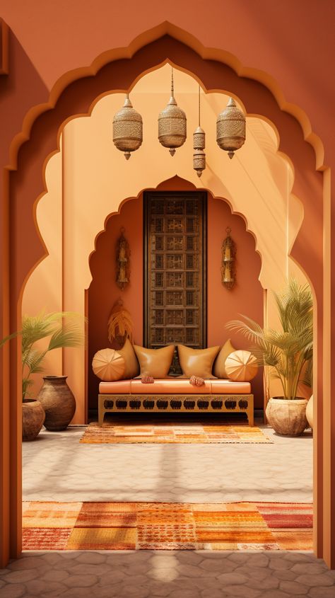 Rajasthan Mood Board, Morocco Color Palette, Mughal Interior, Marocco Interior Design, Arabic Pattern Design, Arabian Design, Studio Background Ideas, Moroccan Home Decor, Style Marocain