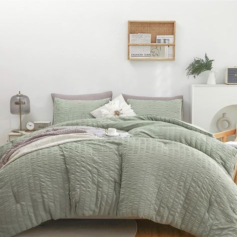 HAOWANER Soft Sage Comforter Set Queen, 3 Pcs Sage Green Comforter Set Queen, Light Green Comforter Queen Size Sage Green Queen Comforter Set Queen Comforter Sage Green, Sage Green Comforter Queen, Home Decor, Bed Set, Cute Bedding, Bedrool Decor Sage Green And Gray Queen Bed Sheetz And Comforter, White Comforter Sage Green Pillows, Grey Walls Sage Bedding, Bedding To Match Sage Green Walls, Sage Green And Creme Bedding, Full Size Bed Comforter Sets, Queen Bed Comforter Set, Full Size Bed Comforter, Green Comforter Bedroom