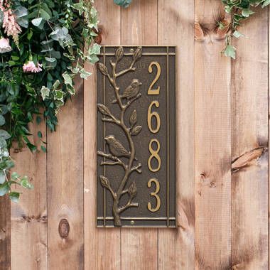 Montague Metal Products 1-Line Wall Address Plaque & Reviews | Wayfair House Plaques, House Number Plaque, Cozy Dog, Address Numbers, House Number Sign, Pet Gate, Number Sign, Address Plaque, Ceramic Houses