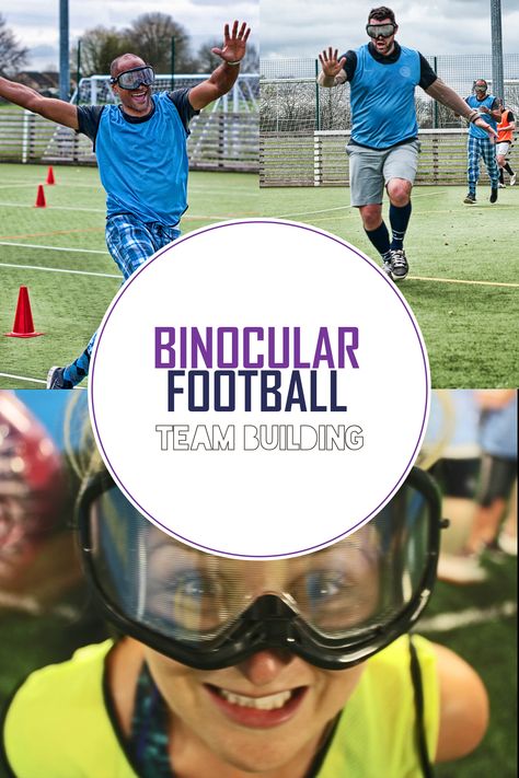 This hilarious activity will get your team looking like amateurs no matter how skilled at football they are! Strap on the binoculars and attempt to score a goal as you and the team bond over pure laughter! #binocularfootball #teambuildingactivities #teambuilding #funnyteambuildinggames #teambuildingfootball Team Bonding Activities, Work Team Building, Team Building Activity, Bend It Like Beckham, Team Building Games, Team Bonding, Activities Ideas, Building Activities, Bonding Activities