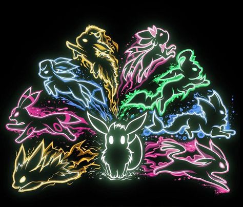 Eeveelutions Evoluzioni Eevee, Eevee Cute, Pokemon Eevee Evolutions, Pokemon Backgrounds, Cool Pokemon Wallpapers, Pokemon Tattoo, Pokemon Eeveelutions, Cute Pikachu, Burn Book