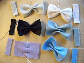 Bow tutorial. would love to make hand bouquet with these Make Bows, Diy Bows, Felt Bows, Bow Tutorial, Diy Hair Bows, Diy Bow, Diy Hair Accessories, Crafty Diy, Felt Flowers