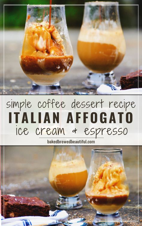 Affagoto Dessert, Affogato Photography, Affogato Aesthetic, Espresso Dessert Recipes, Coffee Affogato, Desserts Fancy, Espresso Dessert, Fancy Ice Cream, Affogato Coffee