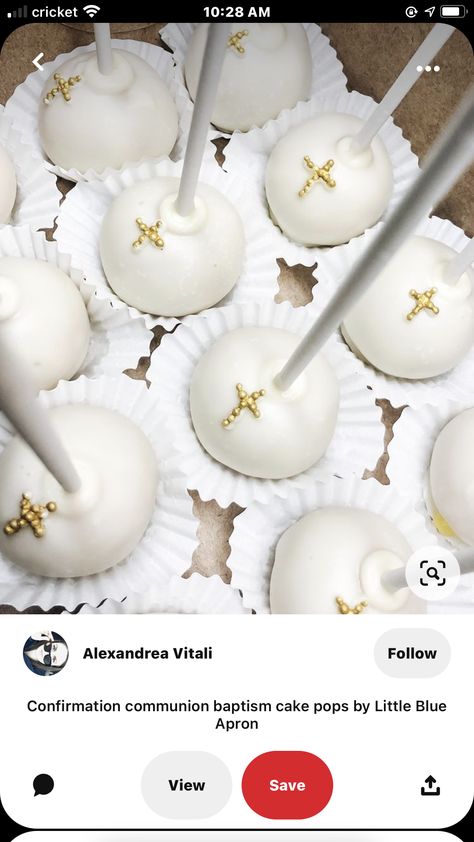 Bautizo Cake Pops, Confirmation Cake Pops, Cake Ideas For Confirmation, Baptism Dessert Ideas, 1st Communion Decoration Ideas, Decorations For Confirmation, Communion Party Ideas Boys, Boy And Girl Baptism Decorations, First Birthday And Baptism Ideas For Boy