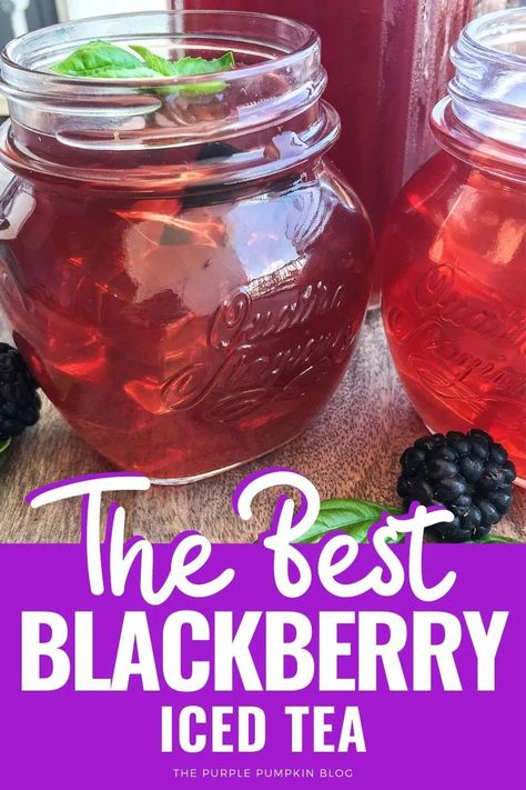 Blackberry Iced Tea, Flavored Tea Recipes, Black Tea Recipe, Blackberry Tea, Homemade Iced Tea, Sweet Tea Recipes, Iced Tea Recipe, Blackberry Syrup, Iced Drinks Recipes