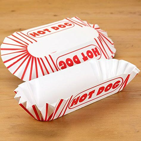 Hot Dog Packaging, Creative Box Design, Street Food Packaging, Hot Dog Tray, Picnic At Home, Cinema Event, Orange Restaurant, Dog Packaging, American Themed Party