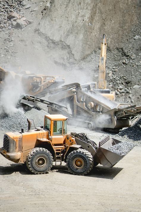 Industrial heavy duty large wheel loader moving gravel on highway construction site by stockcentral. Industrial heavy duty large wheel loader moving gravel on highway construction site. Multiple industrial machinery on... #Sponsored #wheel, #loader, #moving, #large Wheel Loader, Construction Gear, Industrial Machinery, Army Corps Of Engineers, Heavy Construction Equipment, Green Brands, Heavy Machinery, Wordpress Theme Design, Construction Vehicles