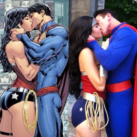 New 52 Wonder Woman and Superman photo shoot we did at Dragoncon. Great shoot....got to recreate some comic book covers like this one. More to come soon :)  #wonderwoman #superman #new52dc #cosplay #dccomics #dragoncon2014 Wonder Woman Suit, Wonder Woman New 52, New 52 Superman, Superman Halloween Costume, Superman And Wonder Woman, Comic Party, Superman Costumes, Woman Suit