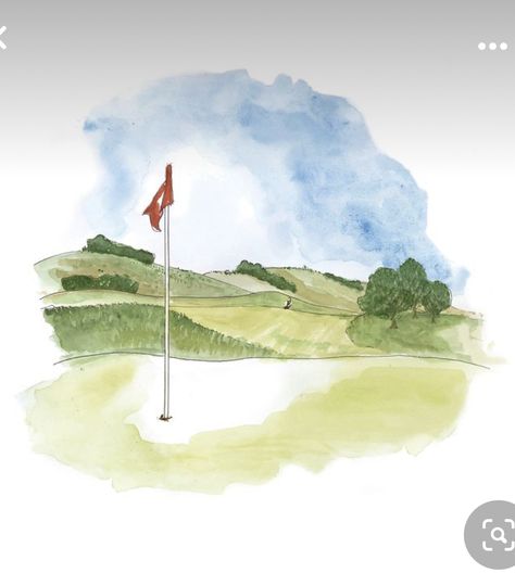 Abstract Golf Painting, Golf Watercolor Painting Easy, Watercolor Golf Birthday Cards, Golf Drawing Art, Golf Artwork Illustrations, Golf Art Drawing, Golf Artwork Paintings, Golf Watercolor Card, Golf Watercolor Painting