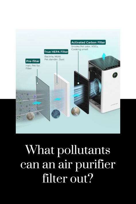 The target pollutants filtered by the air purifier are mainly divided into two types, one is particulate pollutants. Another type of pollutant that can be filtered by air purifiers is gaseous pollutants. Jafanda SGS certified air purifiers built-in with H13 True HEPA filter effectively remove 99.97% of particles down to 0.3 microns. ------- #jafanda #airpurifier #homeairpurifier #airpurification #pureair #nopollution Air Purifier Design, Home Air Purifier, Pure Air, Shower Filter, Breathe Easy, Air Purifiers, Pet Dander, Carbon Filter, Hepa Filter