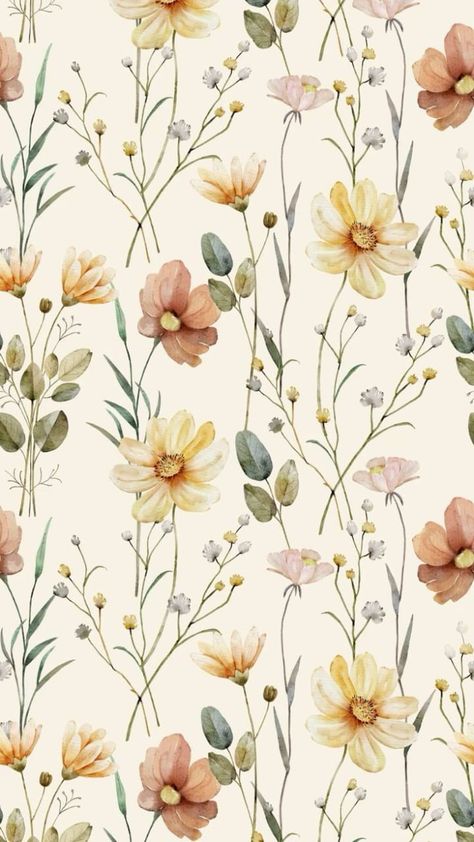 Yellow Flower Aesthetic Wallpaper, Fall Flower Wallpaper, Aesthetic Watercolor Wallpaper, Flower Pattern Aesthetic, Floral Wallpaper Aesthetic, Yellow Flowers Background, Watercolor Print Pattern, Flower Pattern Wallpaper, Yellow Flower Wallpaper