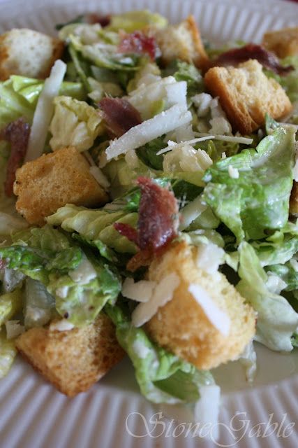 StoneGable: StoneGable Caesar Salad Stone Gable, Homemade Caesar Salad Dressing, Caesar Salad Dressing, Caesar Salad Recipe, Croutons Homemade, Soup And Sandwich, Salad Bar, Caesar Salad, On The Menu