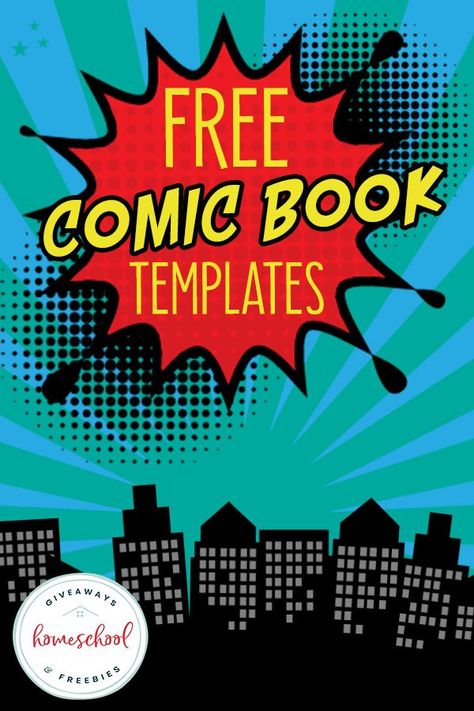 Use these Comic Book Templates to encourage creative writing in your children as you celebrate National Comic Book Day this year! #creativewriting #homeschoolers #homeschooling #hsgiveaways Comic Book Blank Pages, Free Comic Book Template, Comic Book Yearbook, Comic Writing, National Comic Book Day, Elements Of Literature, Nutty Professor, Comic Strip Template, Free Writing Prompts