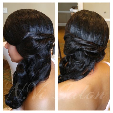 Wedding Hairstyles. Beautiful Sew In and style. Sew In Leave Out, Black Women Updo, Updo For Wedding, Black Brides Hairstyles, Brides Hairstyles, Natural Protective Styles, Black Brides, Black Wedding Hairstyles, Prom Hairstyle