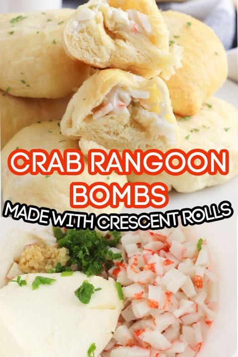 Crab Crescent Bites, Crab Rangoon Quesadilla, Crab Rangoon Appetizers, Crab Rangoon Crescent Rolls, Pescatarian Appetizers, Crab Pinwheels, Easy Crab Rangoon, Crab Rangoon Filling, Pillsbury Crescent Recipes