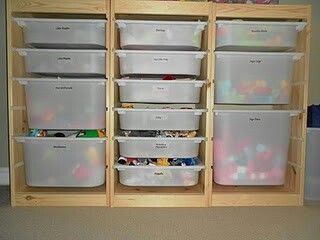 Storage Ikea Daycare, Study Station, Woodshop Ideas, Ikea Trofast Storage, Playful Parenting, Gear Room, Diy Storage Shelves, Craft Supply Storage, Sewing Room Storage