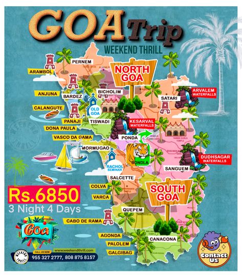 Amazing Goa Trip ... Goa Tourist Places, South Goa Itinerary, Goa Map, Honeymoon Place, Goa Trip, Travel India Beautiful Places, South Goa, India Tourism, Goa Travel