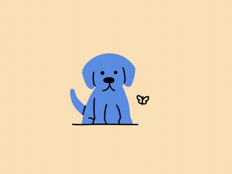 Animal Animation Gif, Cute Dog Animation, Cute Animation Gif, Puppy Animation, Aesthetic Anime Gifs, Butterfly Animation, Butterfly Animated, Blue Animation, Dog Animated