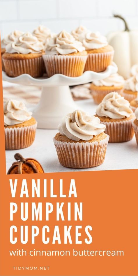 Flavorful Cupcakes, Pumpkin Cupcake Recipes, Pumpkin Cupcake, Pumpkin Pudding, Cupcakes With Cream Cheese Frosting, Vanilla Cake Mixes, Dessert Easy, Cupcake Flavors, Cupcake Recipe