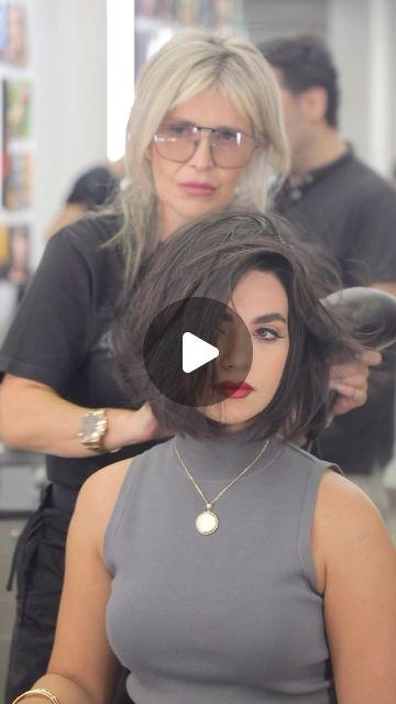 Fadia El Mendelek on Instagram: "Long Bobcut please 😊 . #fadiaelmendelek #haircut #bobcut #shorthair #reels" Chic Short Haircuts For Fine Hair, How To Style My Medium Length Hair, Rounded Lob Haircut, Med Length Bob Haircuts, Feathered Bob Haircut, Latina Bob Haircut, Mid Length Bob Hairstyles For Thick Hair, Styling A Lob Haircut, How To Cut A Layered Bob