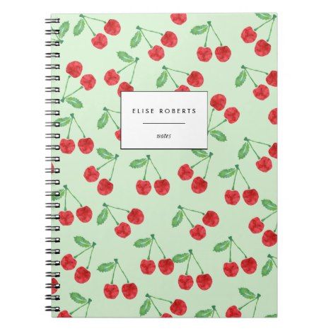 Diary Cover Design, Notes Diary, Personalized School Supplies, Cool Office Supplies, Diary Covers, Cherry Pattern, Notebook Printing, Cute Notebooks, Cute School Supplies