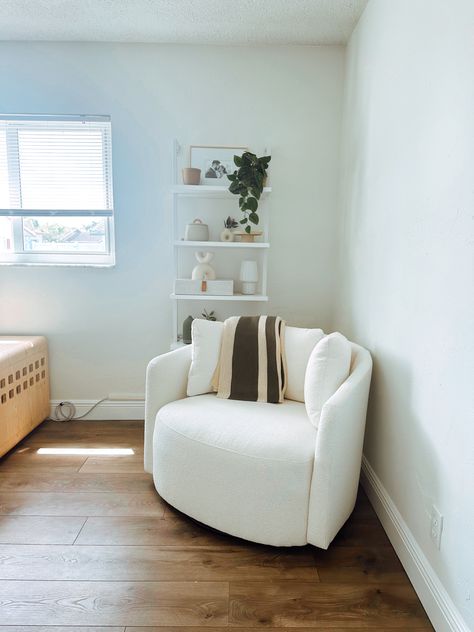 Loving this cozy corner extra lately. My fave chair from Walmart! Drew Barrymore │ Silly goose. Mom. Business person. Beautiful chair 😍 #homeinspo #homedecor #homestyle #pinteresthome #modernhomeinspo Comfy Chairs For Bedroom Cozy Corner, Bedroom With Sitting Area, Bedroom Corner, Bush Furniture, Room Redo, Bedroom Chair, Beautiful Chair, Comfy Chairs, Cozy Corner