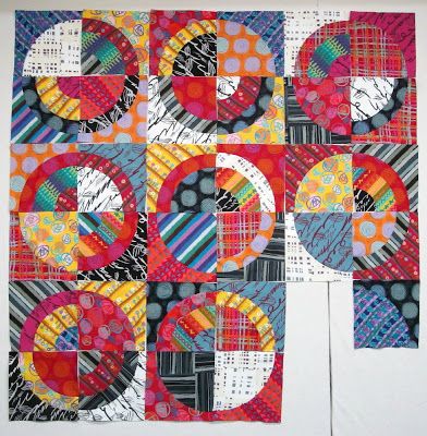 Exuberant Color Marcia Derse, Circle Quilt Patterns, Drunkards Path Quilt, Circle Quilts, Contemporary Quilts, Modern Quilt Patterns, Scrappy Quilts, Quilt Block Patterns, Scrap Quilts