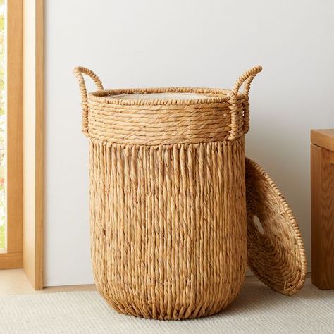 Closet Redo, Seagrass Baskets, Basket Uses, Seagrass Basket, Hamper Basket, Small Basket, Basket Storage, Vertical Lines, Water Hyacinth