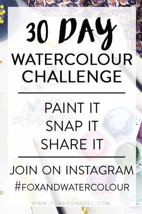 If you want to improve your watercolor painting skills, then you need to join this 30 Day Watercolor Challenge! Simple prompts every day for 30 days with Fox + Hazel. #foxandhazel #watercolor #watercolorchallenge #artchallenge #paintingchallenge #art #prompts #artprompts Watercolor Challenge, Fit Quotes, Thigh Challenge, Painting With Watercolors, Watercolour Challenge, Watercolor Supplies, Painting Skills, Art Journal Prompts, Fitness Challenges