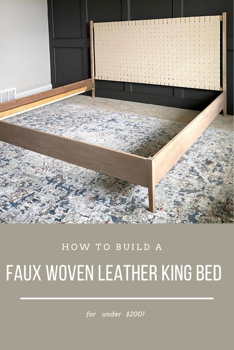 Diy King Headboard, Diy King Bed, Diy King Bed Frame, Diy Beds, Headboard Diy, Leather Bed Frame, Free Building Plans, Headboard Ideas, Bed Full